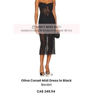 Bardot Black Corset Midi Dress